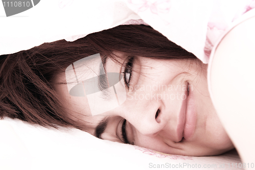 Image of Beautiful young woman sleeping.