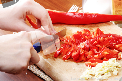 Image of Chopping vegetables