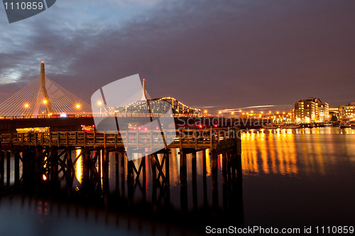 Image of Charles river at night