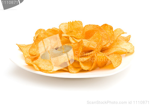 Image of The image of the plate with potato chips