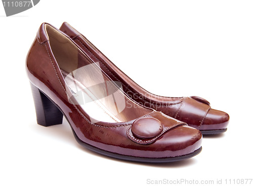 Image of The pair of brown woman's shoes