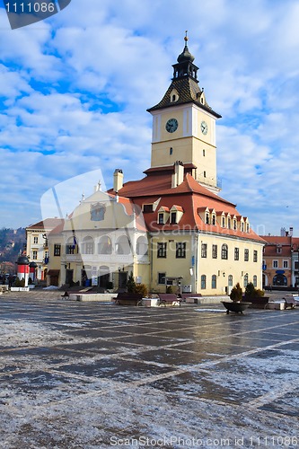 Image of Council Square in Brasov, Romania - wintertime