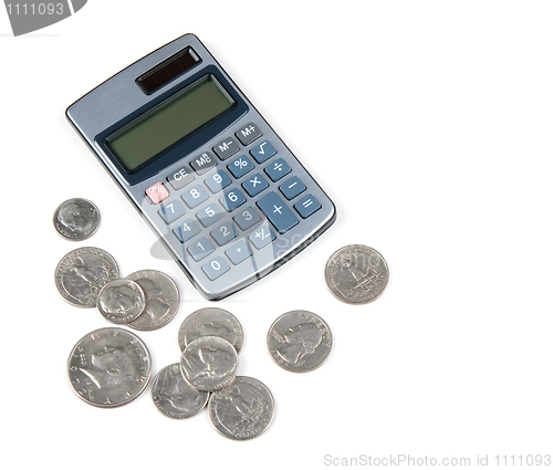 Image of Calculator and coins