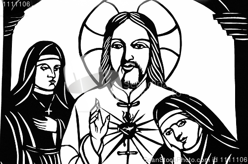 Image of Jesus with sisters