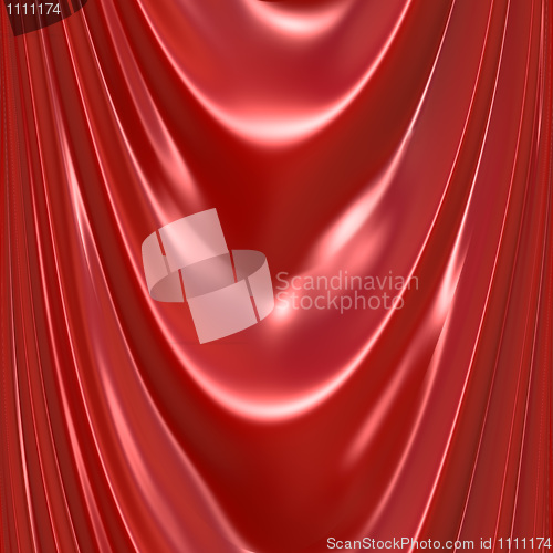 Image of Red Silk Drapery Curtain Texture