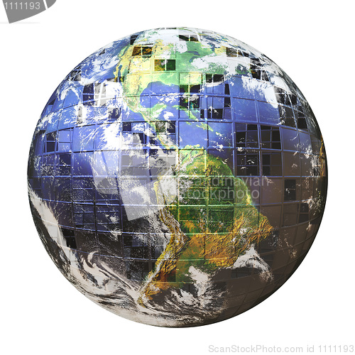 Image of 3D Wire Frame Earth Sphere