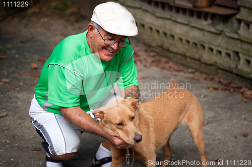 Image of Old Man and His Dog