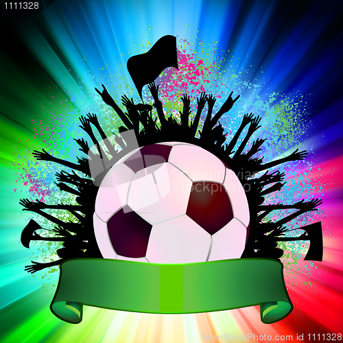 Image of Soccer ball (football) on grunge background. EPS 8