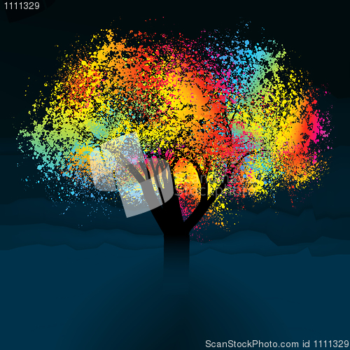 Image of Abstract colorful tree. With copy space. EPS 8