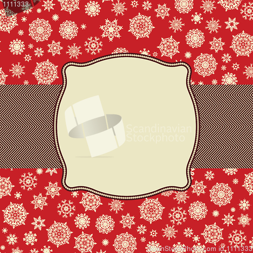 Image of Retro Snowflakes template card. EPS 8