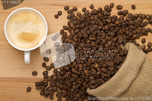 Image of sack of coffee grains