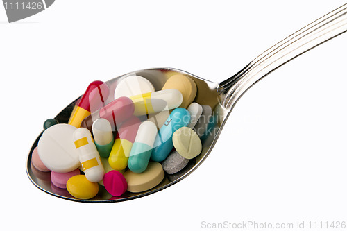 Image of spoon full of tablets 