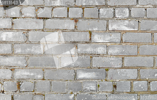 Image of Brick wall with atmospheric destruction