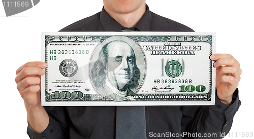 Image of Businessman holding money