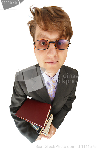 Image of Funny guy with books