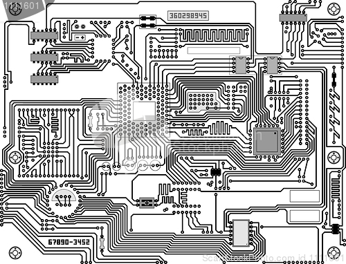 Image of Tech industrial electronic circuit background