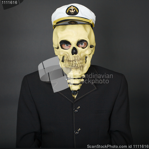 Image of Man - skeleton in a naval cap