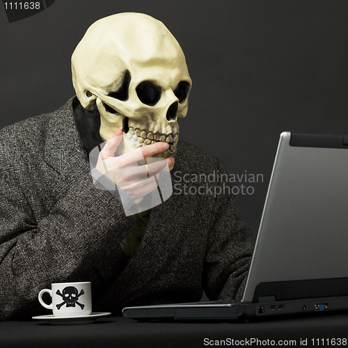 Image of Person mortally poisoned with poisonous drink - coffee or tea