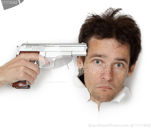Image of Man threatened with gun