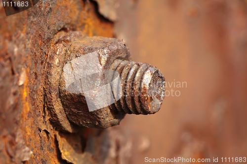 Image of Rusted old nut which can't be turned off