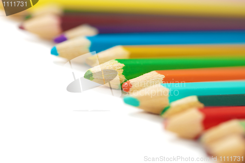 Image of Line of colored pencils