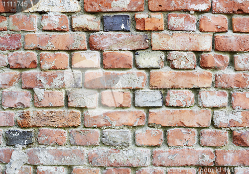 Image of Old dilapidated rough brick wall