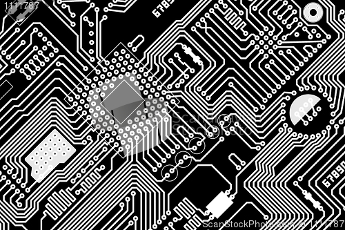 Image of Graphic background - white electronic components
