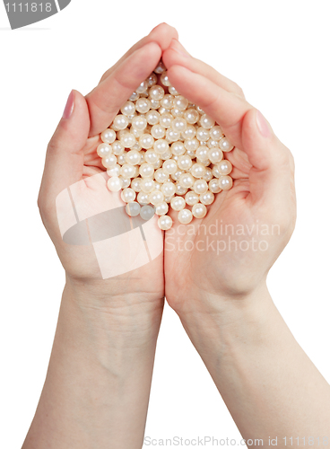 Image of Pearls in female palms