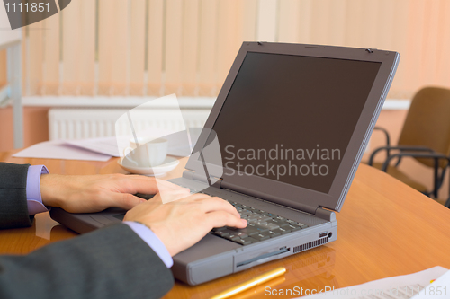 Image of Business people working on laptop
