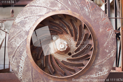 Image of Old rusty big industrial fan