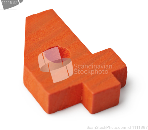 Image of Orange wooden toy figure four