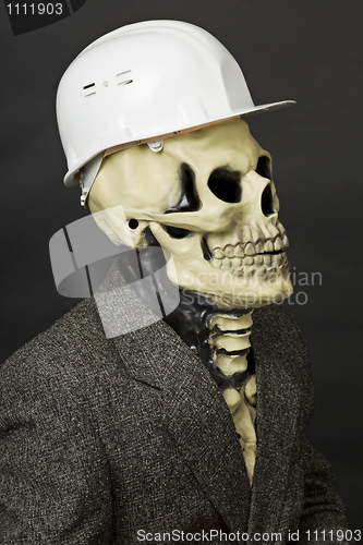 Image of Deadly construction superintendent in helmet