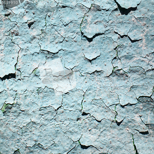 Image of Old blue peeling painted wall