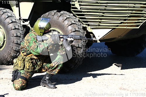 Image of military man in an ambush up