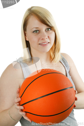 Image of Young woman with ball
