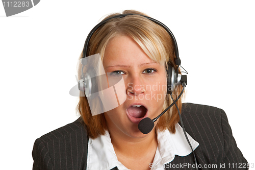 Image of Yawning businesswoman