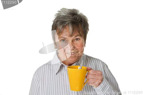 Image of Woman drinking coffee