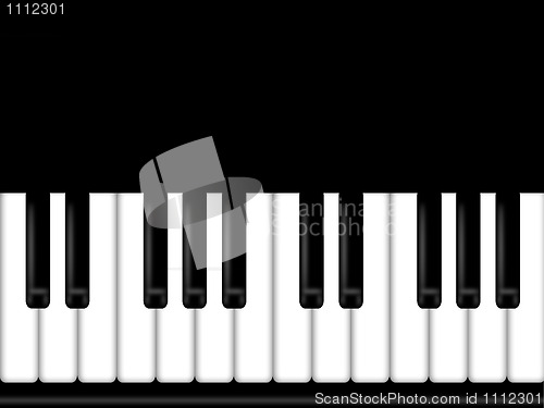 Image of Piano Keyboard Black and White Background