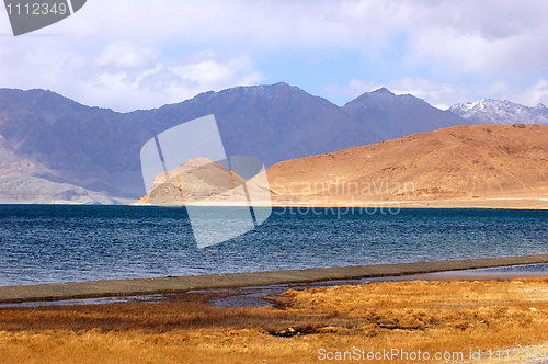 Image of Landscape of mountains and blue lake