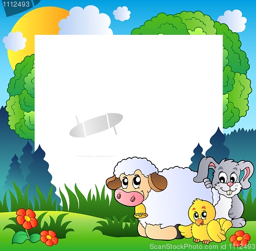 Image of Spring frame with various animals