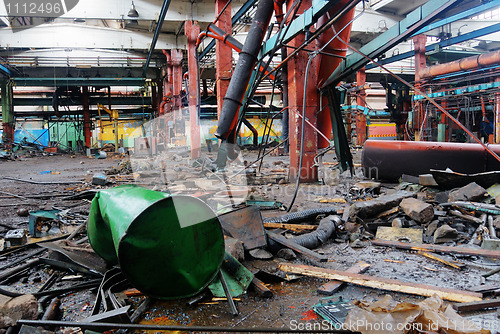 Image of abandoned industrial dirty workshop