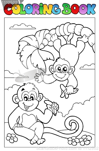 Image of Coloring book with two monkeys