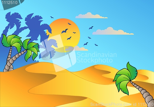 Image of Cartoon desert landscape