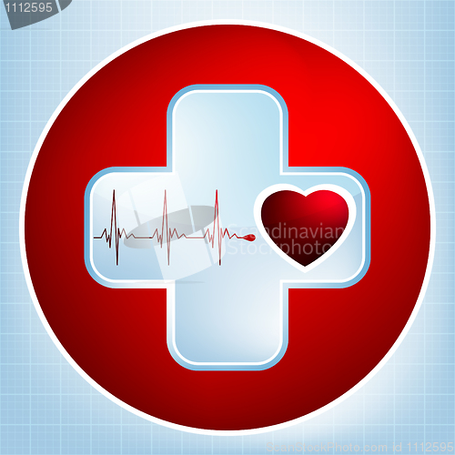 Image of Vector normal ecg red background, heartbeat. EPS 8