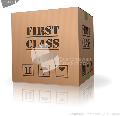 Image of first class delivery or shipment