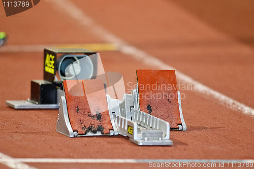 Image of Empty starting blocks