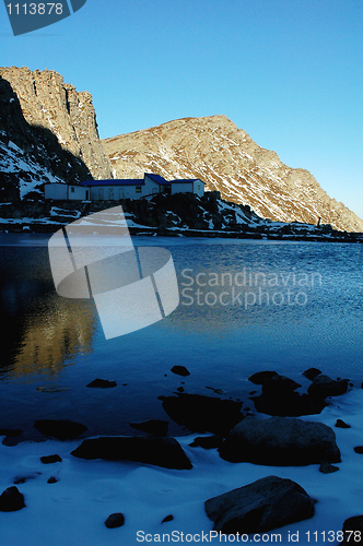 Image of Mountains at lakeside in winter