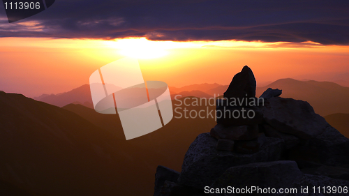 Image of Sunrise on the top of the mountains