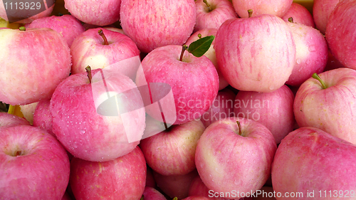 Image of Piles of fresh red apples 