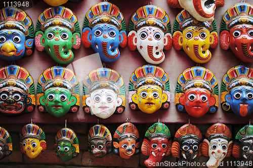 Image of Colorful masks in Kathmandu Nepal